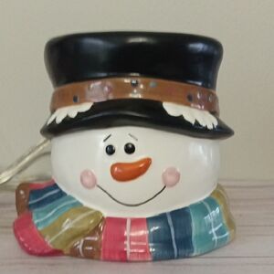 Gold Canyon Snowman Candle Holder - Black, White, Orange, Pink, Blue, Brown